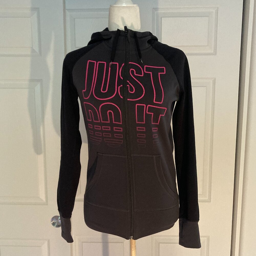 Nike Women's Gray/Pink Just Do It Zip Hoodie